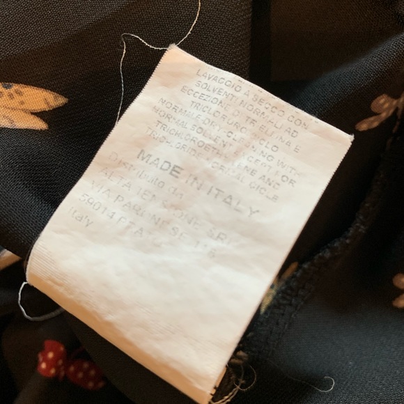 Black vintage blouse with fireflies pattern - Picture 7 of 7